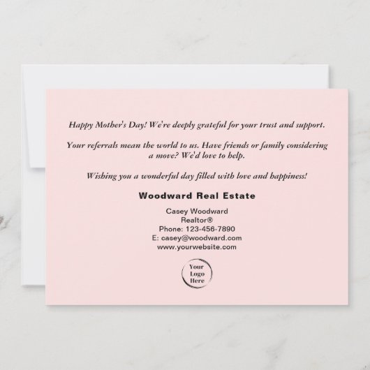 Happy Moederdag | Realtor Business Bloom Sweet Feestdagenkaart (Achterkant)