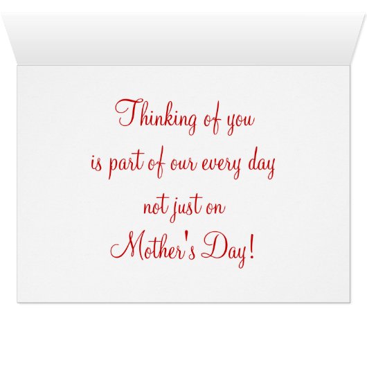 Happy Moederdag Red en Black Spiraled Heart (Binenzijde Horizontaal (Onderkant))