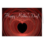 Happy Moederdag Red en Black Spiraled Heart (Voorkant Horizontaal)