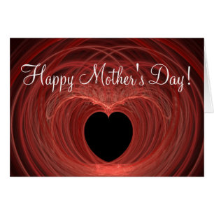 Happy Moederdag Red en Black Spiraled Heart