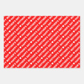 Happy Moederdag Red en White Inpakpapier Vel (Voorkant 3)