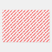 Happy Moederdag Red en White Inpakpapier Vel (Voorkant 2)
