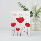 Happy Moederdag Red Flowers Briefkaart (Staand voorkant)