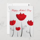 Happy Moederdag Red Flowers Briefkaart (Voorkant / Achterkant)