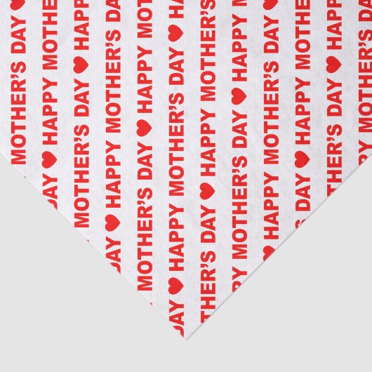 Happy Moederdag Red over whitepaper Tissuepapier (Detail)