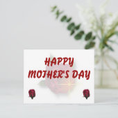 Happy Moederdag Red Rose Briefkaart (Staand voorkant)