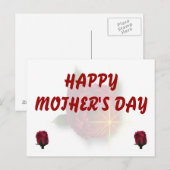 Happy Moederdag Red Rose Briefkaart (Voorkant / Achterkant)