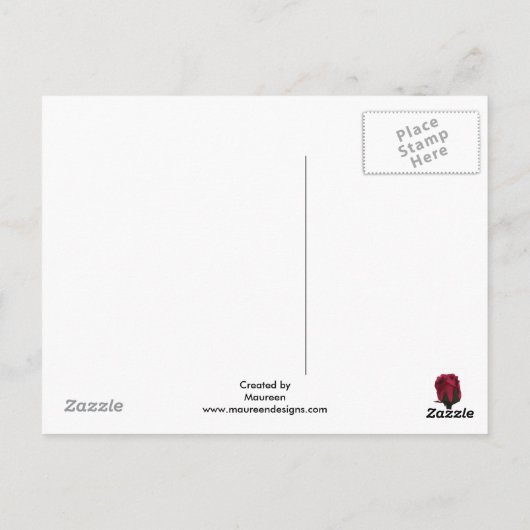 Happy Moederdag Red Rose Briefkaart (Achterkant)