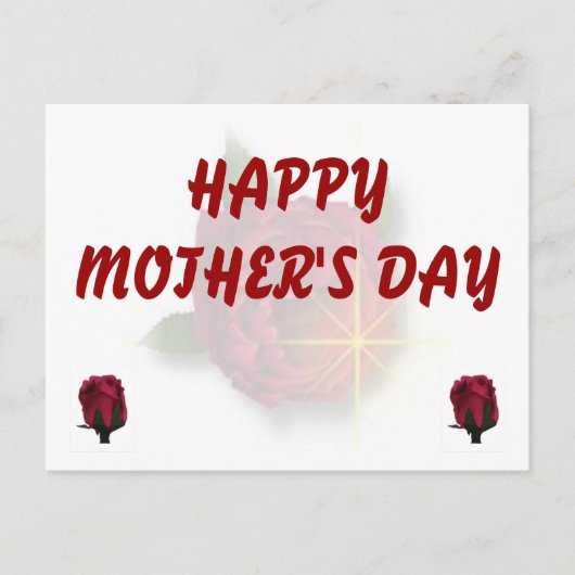 Happy Moederdag Red Rose Briefkaart (Voorkant)