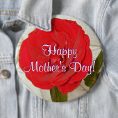Happy Moederdag Red Rose I Ronde Button 6,0 Cm (In situ)