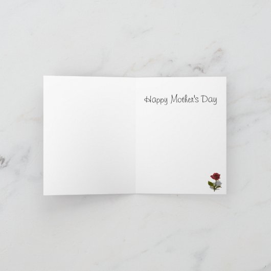 Happy Moederdag - Red Rose Kaart (Binnen)