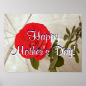Happy Moederdag Red Rose Poster (Voorkant)