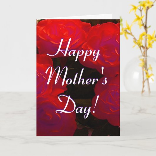 Happy Moederdag Red Roses I Kaart (Gele Bloem)