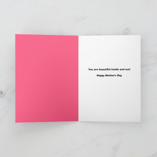 Happy Moederdag Red Roses in Blue Vase op Roze Feestdagen Kaart (Binnen)