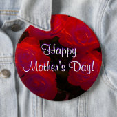 Happy Moederdag Red Roses Ronde Button 6,0 Cm (In situ)