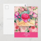 Happy Moederdag Red Roze Paarse Floral Flowers Briefkaart (Voorkant / Achterkant)