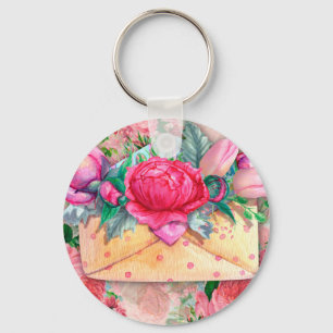 Happy Moederdag Red Roze Paarse Floral Flowers Sleutelhanger