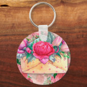 Happy Moederdag Red Roze Paarse Floral Flowers Sleutelhanger (Voorkant)