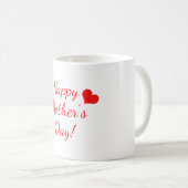 Happy Moederdag red tekst met twee rode harten Koffiemok (Voorkant rechts)