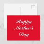 Happy Moederdag red white script elegant chic Briefkaart (Voorkant / Achterkant)