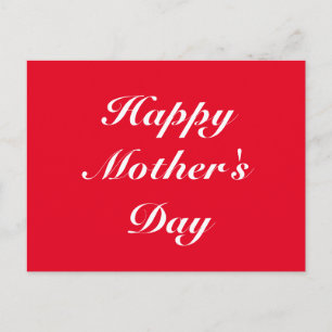 Happy Moederdag red white script elegant chic Briefkaart