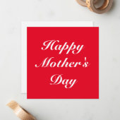 Happy Moederdag red white script elegant Notitiekaartje (Voorkant / Achterkant in situ)