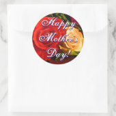 Happy Moederdag Red Yellow Rose Ronde Sticker (Tas)