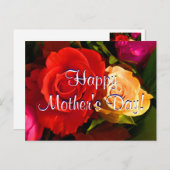 Happy Moederdag Red Yellow Roses Briefkaart (Voorkant / Achterkant)