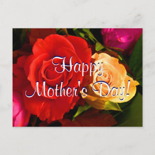Happy Moederdag Red Yellow Roses Briefkaart