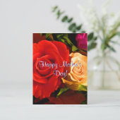 Happy Moederdag Red Yellow Roses Briefkaart (Staand voorkant)