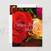 Happy Moederdag Red Yellow Roses Briefkaart (Voorkant / Achterkant)
