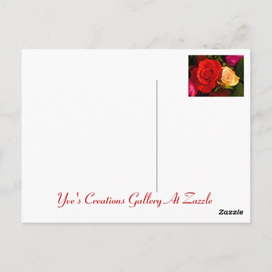 Happy Moederdag Red Yellow Roses Briefkaart (Achterkant)