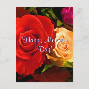 Happy Moederdag Red Yellow Roses Briefkaart