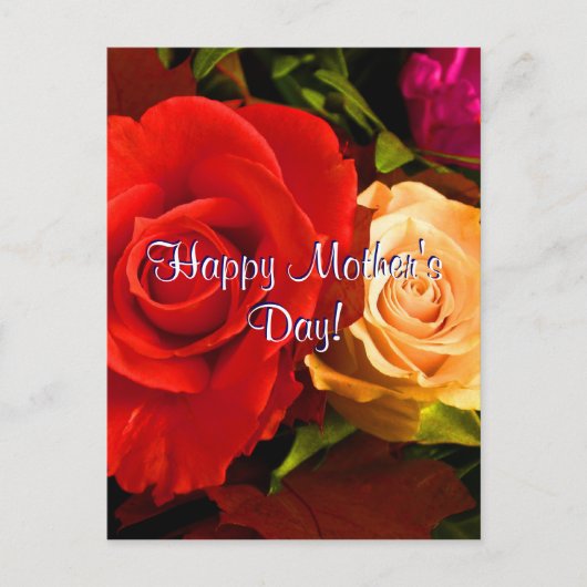 Happy Moederdag Red Yellow Roses Briefkaart (Voorkant)