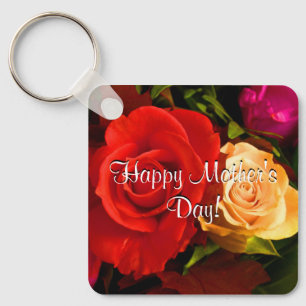Happy Moederdag Red Yellow Roses Sleutelhanger