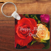 Happy Moederdag Red Yellow Roses Sleutelhanger (Voorkant)