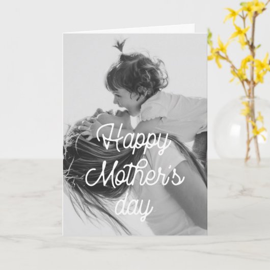 Happy Moederdag Retro  foto Kaart (Gele Bloem)