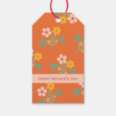 Happy Moederdag Retro Oranje Daisy Cadeaulabel (Voorkant)