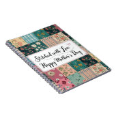 Happy Moederdag - Retro Schattige Quiltpatroon Notitieboek (Rechterzijde)