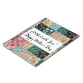 Happy Moederdag - Retro Schattige Quiltpatroon Notitieboek (Linkerzijde)