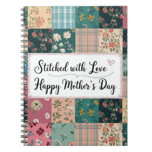 Happy Moederdag - Retro Schattige Quiltpatroon Notitieboek