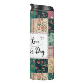 Happy Moederdag - Retro Schattige Quiltpatroon Thermosbeker (Geroteerd rechts)