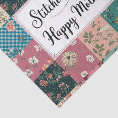 Happy Moederdag - Retro Schattige Quiltpatroon Tissuepapier (Detail)
