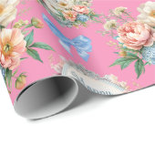 Happy Moederdag Romantisch Roze Cadeaupapier (Rol Hoek)