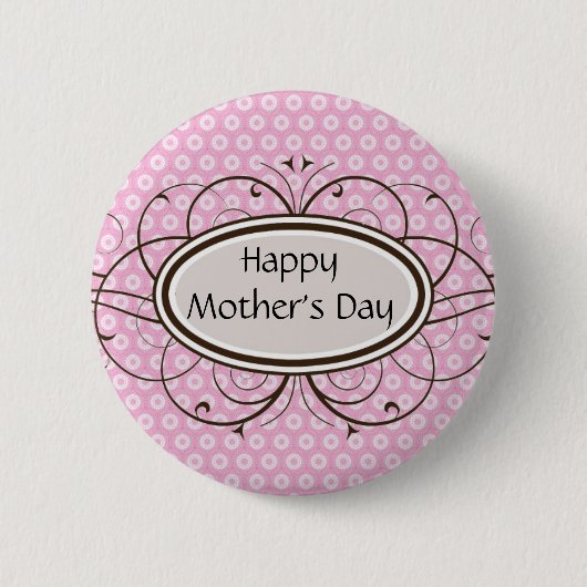 Happy Moederdag Ronde Button 5,7 Cm (Voorkant)
