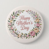 Happy Moederdag Ronde Button 7,6 Cm (Voorkant)