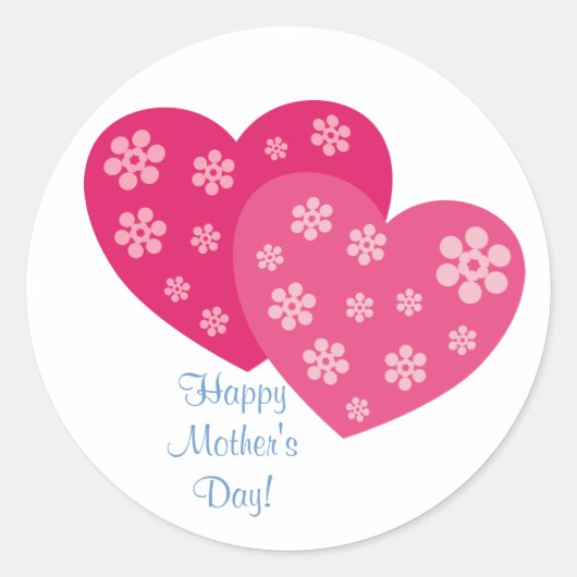 Happy Moederdag Ronde Sticker (Voorkant)