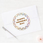 Happy Moederdag Ronde Sticker (Envelop)