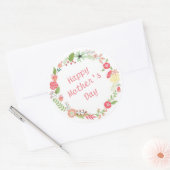 Happy Moederdag Ronde Sticker (Envelop)