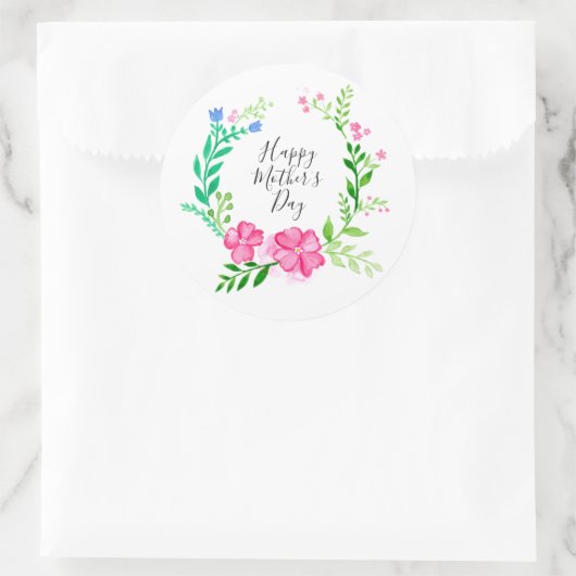 Happy Moederdag Ronde Sticker (Tas)